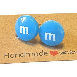Blue M&M Earrings